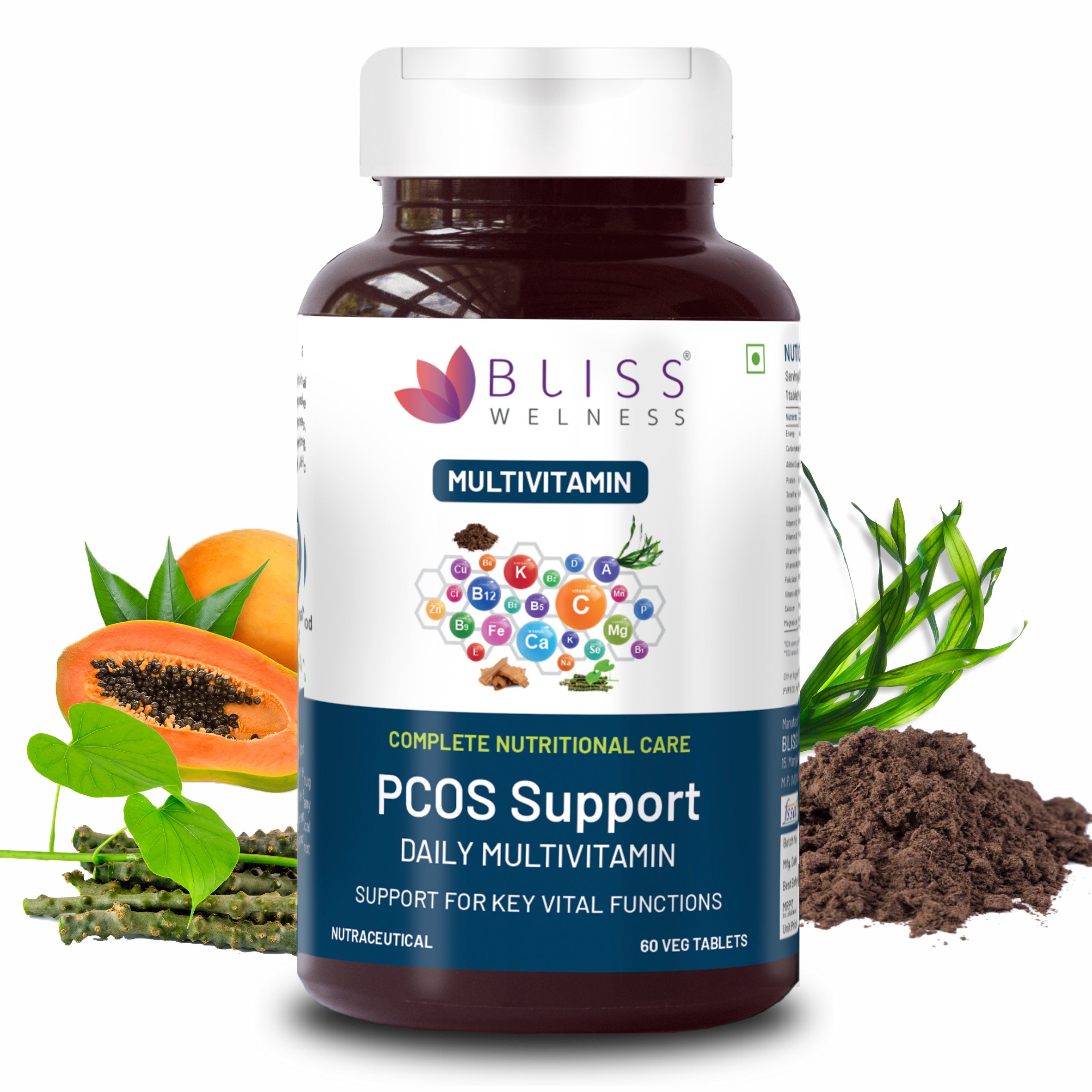 Buy PCOS Multivitamin Tablets with Vitamin A C D E B - Bliss Welness