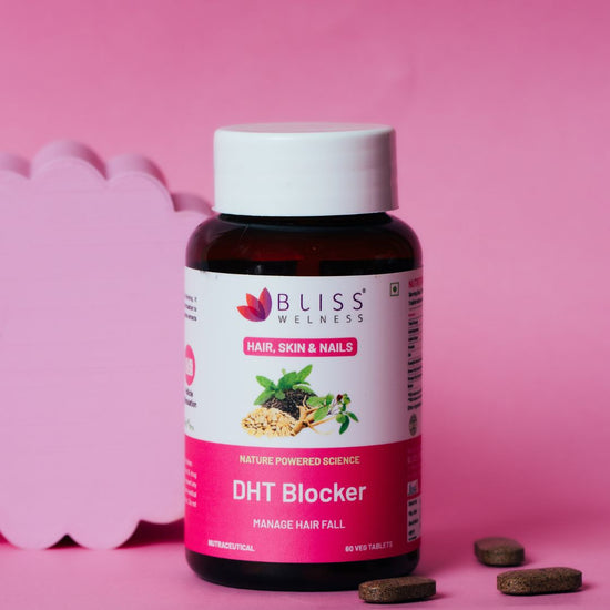 Bliss Welness BeautyBliss DHT Blocker | For Stronger Hair Growth, Shiny & Lustrous Hair | Vegetarian Supplement – 60 Veg Tablets